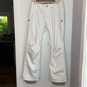 Burton white dry ride snow board ski pants